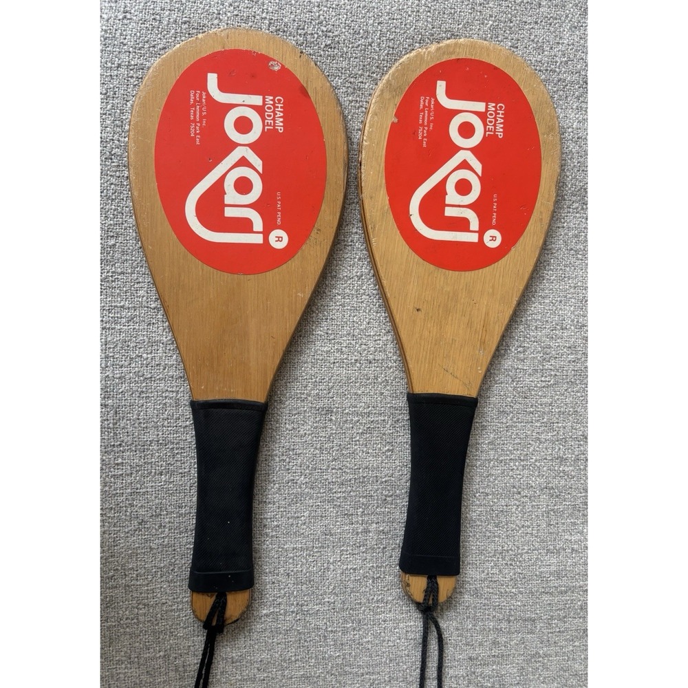 Vintage JOKARI Racquet Paddle Sport Game Champ Model Paddles with Grip Athletic